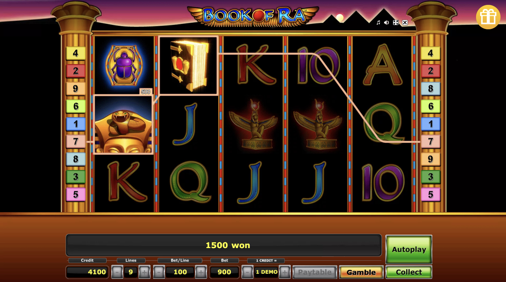 Скриншот Book of Ra Classic